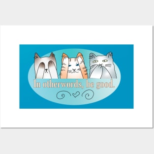 Kitties that see, hear or speak no evil in pastel colors Posters and Art